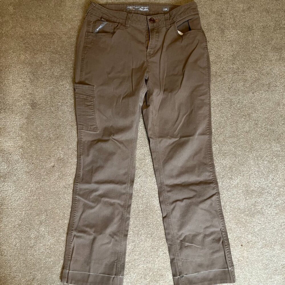 Ariat Women's Perfect Rise Straight Size 29 Field Khaki Rebar Made Tough Pant